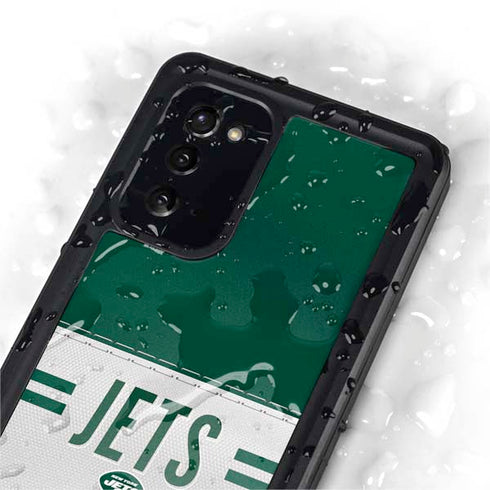 NFL New York Jets White Striped Galaxy Note20 5G Waterproof Case