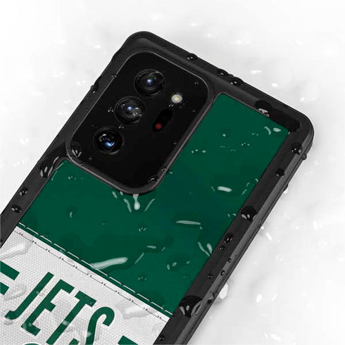 NFL New York Jets White Striped Galaxy Note20 Ultra 5G Waterproof Case