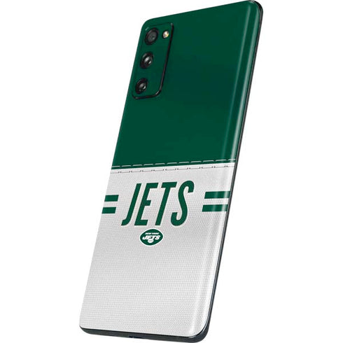 NFL New York Jets White Striped Galaxy S20 Fan Edition Skin
