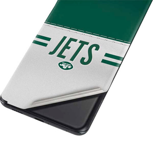 NFL New York Jets White Striped Galaxy S21 5G Skin
