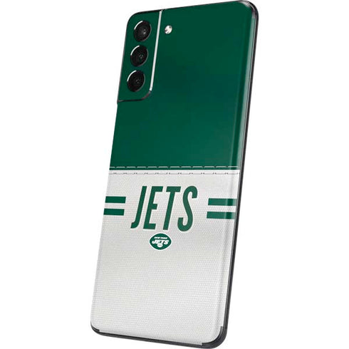 NFL New York Jets White Striped Galaxy S21 Plus 5G Skin