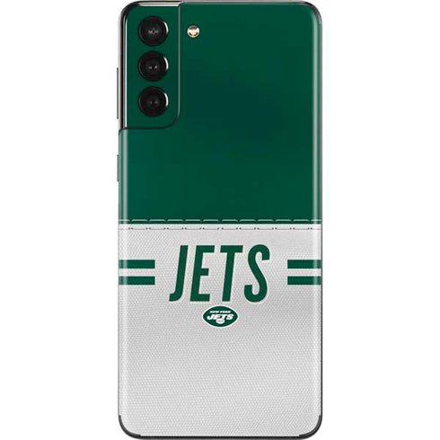 NFL New York Jets White Striped Galaxy S21 Plus 5G Skin