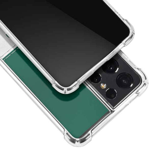 NFL New York Jets White Striped Galaxy S21 Ultra 5G Clear Case