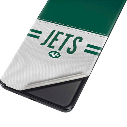 NFL New York Jets White Striped Galaxy S21 Ultra 5G Skin