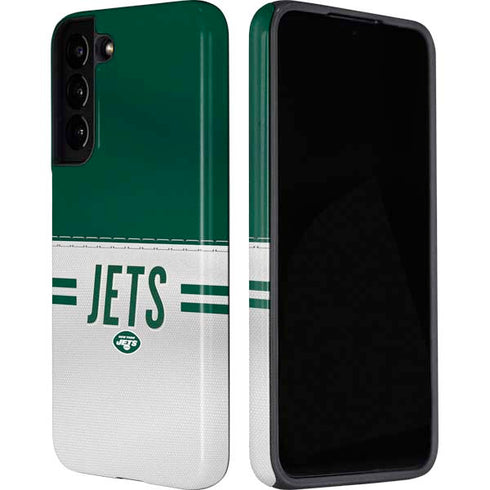 NFL New York Jets White Striped Galaxy S22 Plus Pro Case