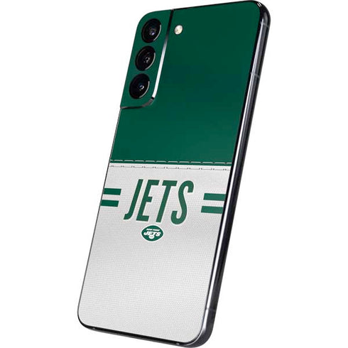 NFL New York Jets White Striped Galaxy S22 Plus Skin