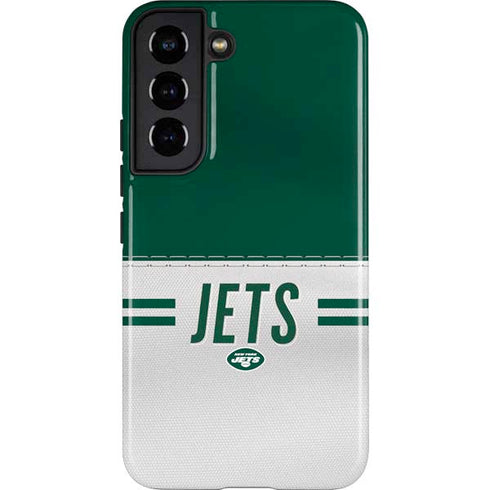 NFL New York Jets White Striped Galaxy S22 Pro Case