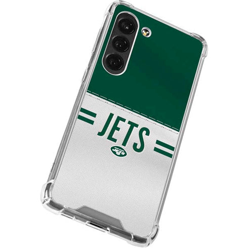 NFL New York Jets White Striped Galaxy S23 Clear Case