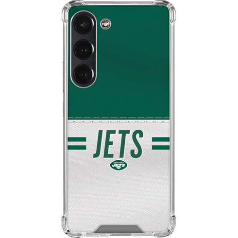 NFL New York Jets White Striped Galaxy S23 Clear Case