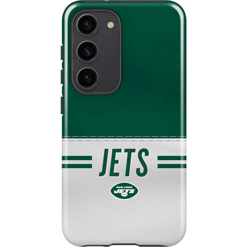 NFL New York Jets White Striped Galaxy S23 Pro Case
