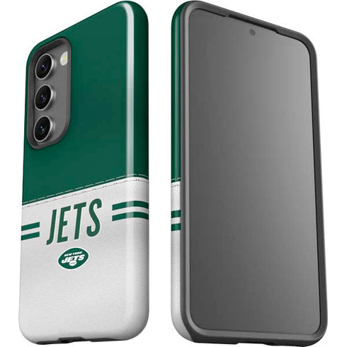 NFL New York Jets White Striped Galaxy S23 Pro Case