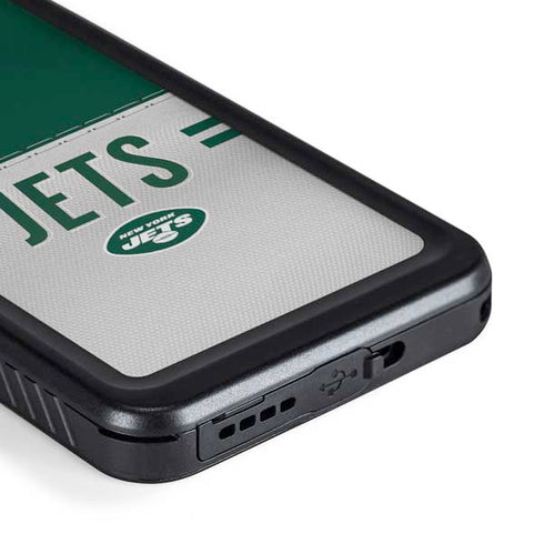 NFL New York Jets White Striped Galaxy S23 Waterproof Case