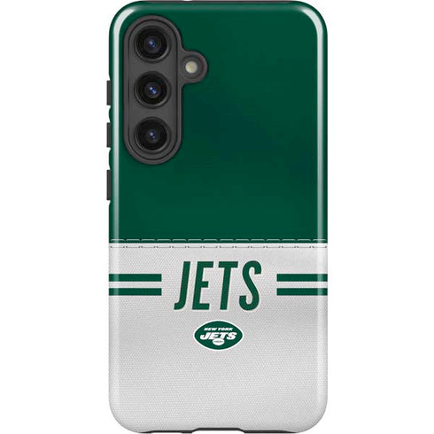 NFL New York Jets White Striped Galaxy S24 Impact Case