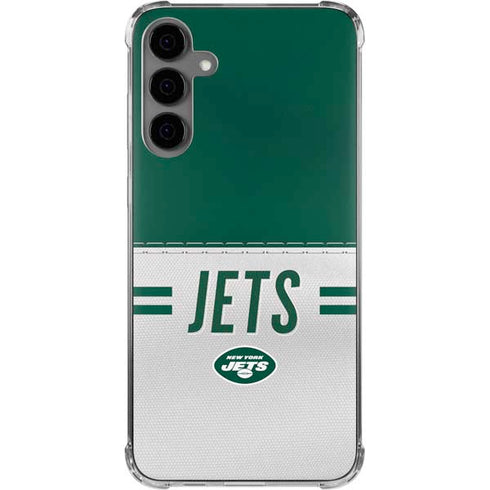 NFL New York Jets White Striped Galaxy S24 Plus Clear Case