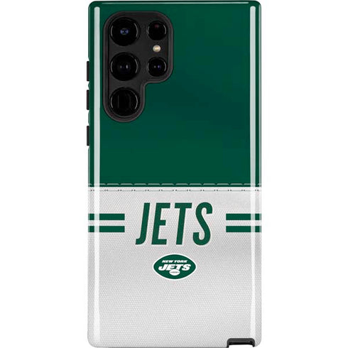 NFL New York Jets White Striped Galaxy S24 Ultra Impact Case