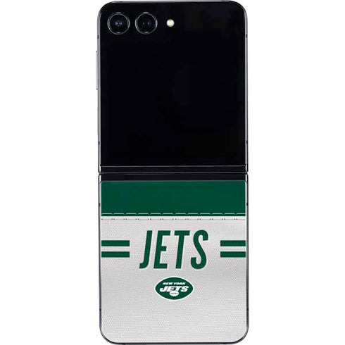 NFL New York Jets White Striped Galaxy Z Flip5 5G Skin