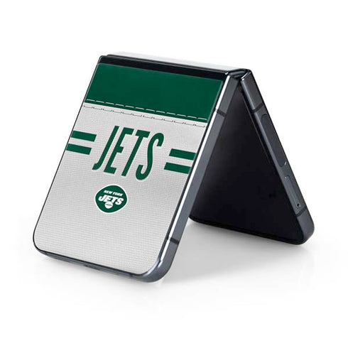NFL New York Jets White Striped Galaxy Z Flip5 5G Skin