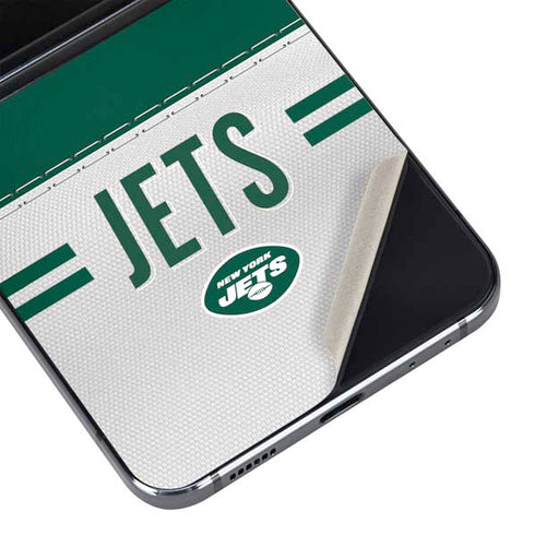 NFL New York Jets White Striped Galaxy Z Flip5 5G Skin