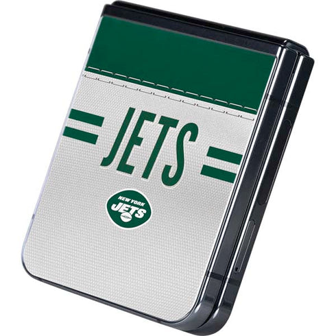 NFL New York Jets White Striped Galaxy Z Flip5 5G Skin