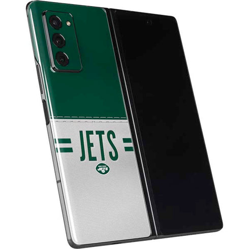 NFL New York Jets White Striped Galaxy Z Fold2 5G Skin