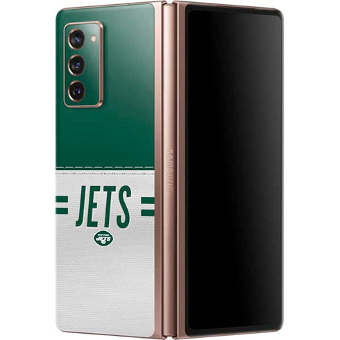 NFL New York Jets White Striped Galaxy Z Fold2 5G Skin