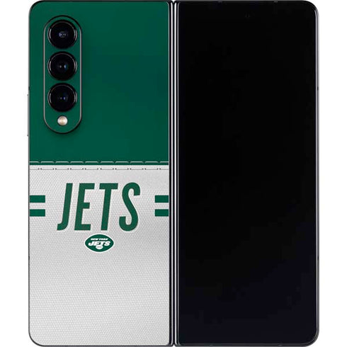 NFL New York Jets White Striped Galaxy Z Fold4 5G Skin