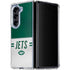 NFL New York Jets White Striped Galaxy Z Fold5 5G Clear Case