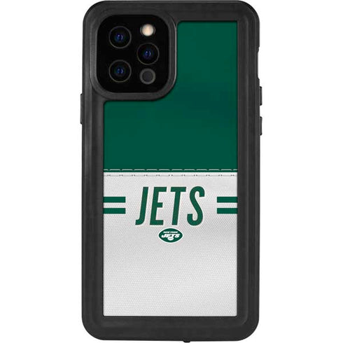 NFL New York Jets White Striped iPhone 12 Pro Waterproof Case