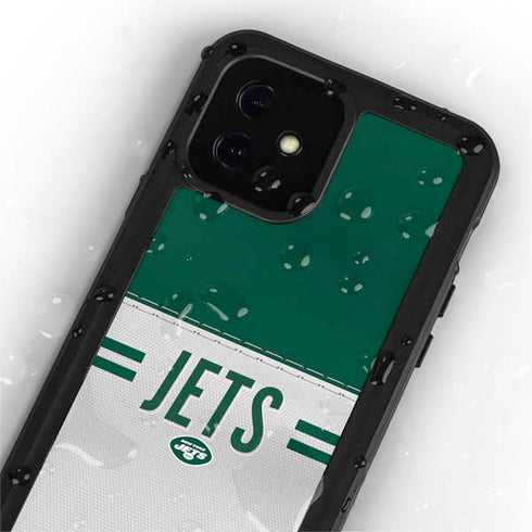NFL New York Jets White Striped iPhone 12 Waterproof Case
