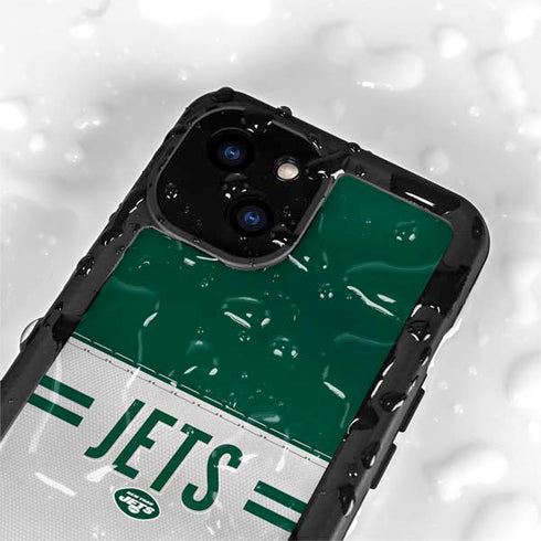 NFL New York Jets White Striped iPhone 13 Mini Waterproof Case