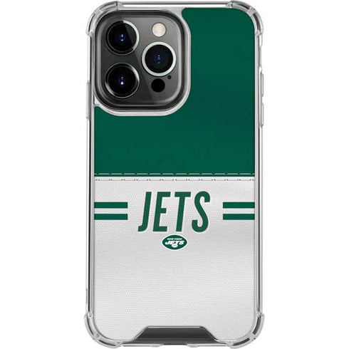 NFL New York Jets White Striped iPhone 13 Pro Clear Case