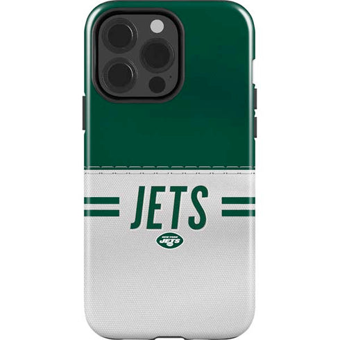 NFL New York Jets White Striped iPhone 15 Pro Impact Case