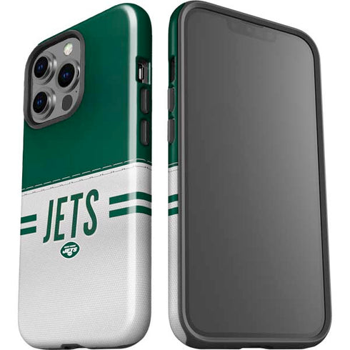 NFL New York Jets White Striped iPhone 15 Pro Impact Case