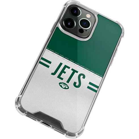 NFL New York Jets White Striped iPhone 15 Pro Max Clear Case