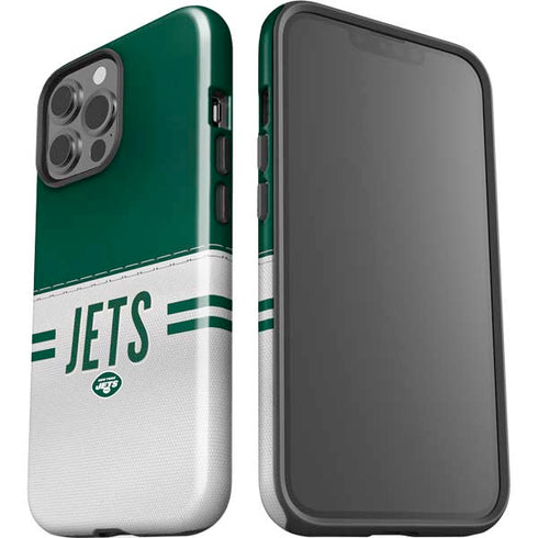 NFL New York Jets White Striped iPhone 15 Pro Max Impact Case