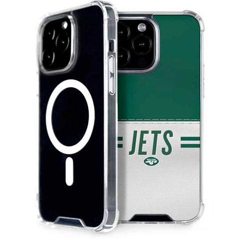 NFL New York Jets White Striped iPhone 14 Pro Max MagSafe Case