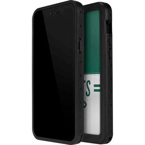 NFL New York Jets White Striped iPhone 15 Pro Waterproof Case