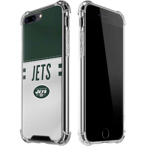 NFL New York Jets White Striped iPhone 7/8 Plus Clear Case