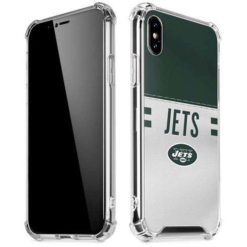 NFL New York Jets White Striped iPhone X/XS Clear Case