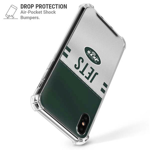 NFL New York Jets White Striped iPhone X/XS Clear Case