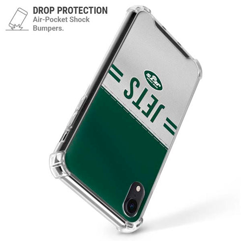 NFL New York Jets White Striped iPhone XR Clear Case