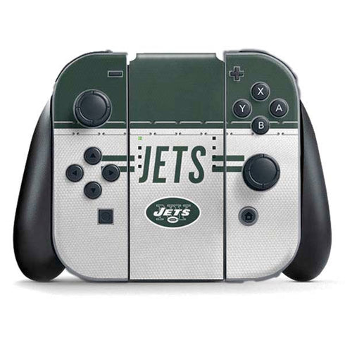 NFL New York Jets White Striped Nintendo Switch (2017-2021) Joy-Con Controller Skin