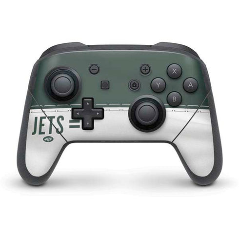 NFL New York Jets White Striped Nintendo Switch Pro Controller Skin