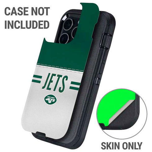 NFL New York Jets White Striped Otterbox Defender iPhone Skin