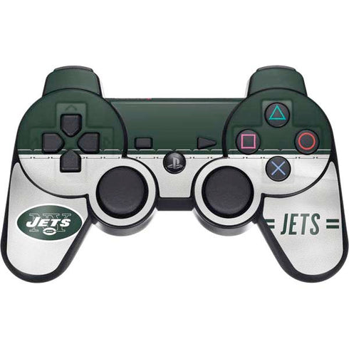 NFL New York Jets White Striped PS3 Dual Shock wireless controller Skin