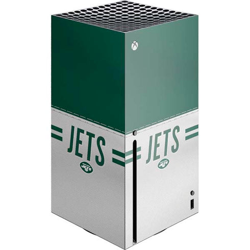NFL New York Jets White Striped Xbox Series X Console Skin