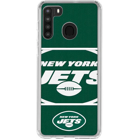 NFL New York Jets Zone Block Galaxy A21 Clear Case