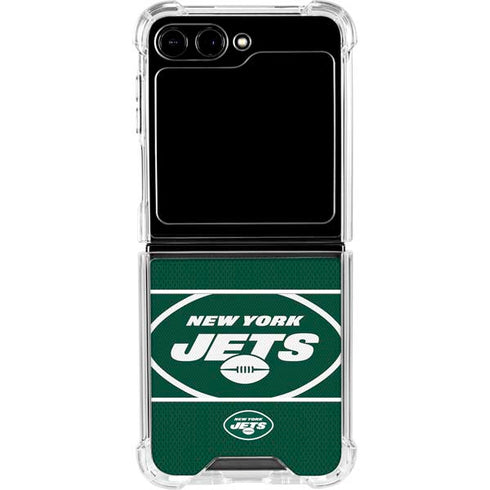 NFL New York Jets Zone Block Galaxy Z Flip5 5G Clear Case