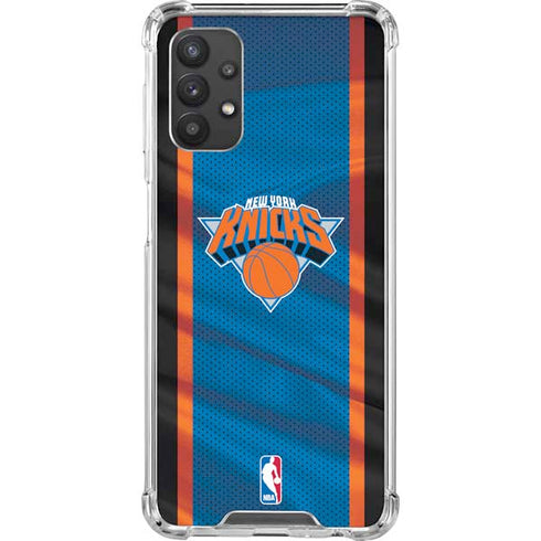 NBA New York Knicks Away Jersey Galaxy A32 5G Clear Case