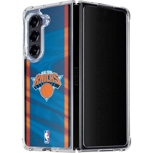 NBA New York Knicks Away Jersey Galaxy Z Fold5 5G Clear Case